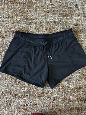 Rare lululemon athletica Black Women's Athletic Shorts with Drawstring #1